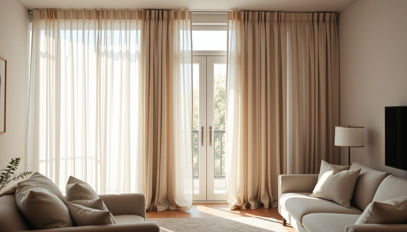 Wunderbar Wohnzimmer Gardinen Balkontr Und Fenster Modern Bild