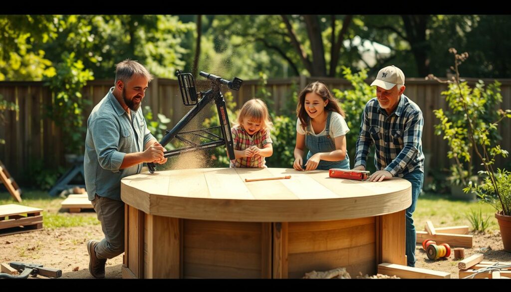 podest bauen Familie